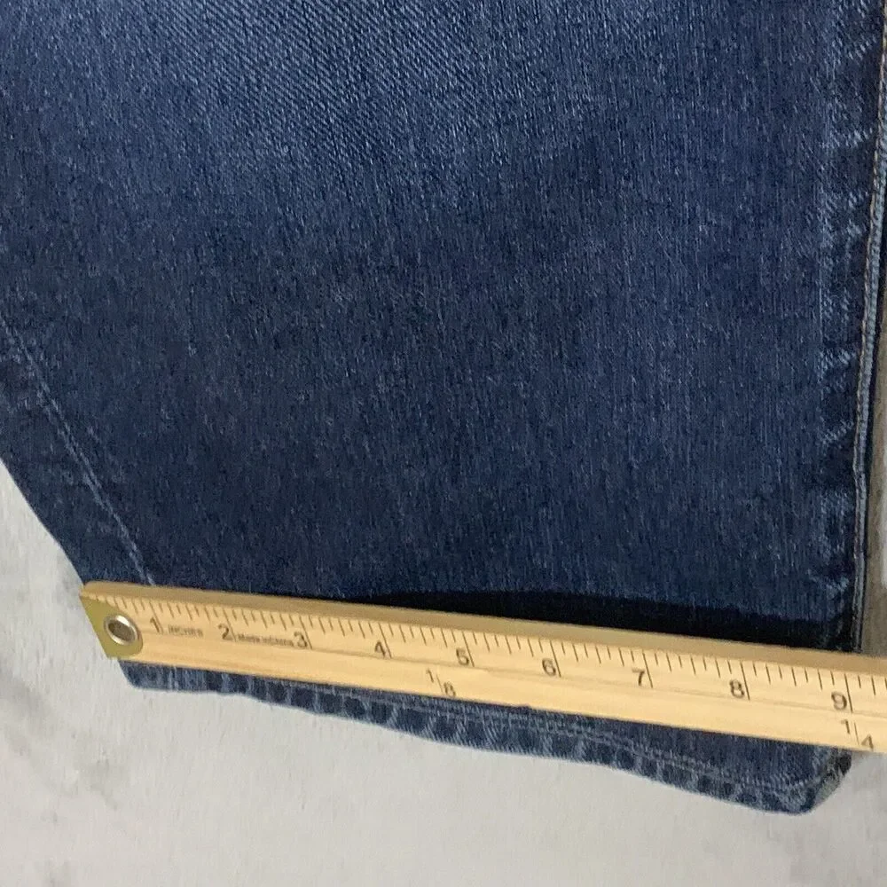 7 For All Mankind Jeans Austyn Men 33x26.5 USA Made Whiskered Blue Denim READ